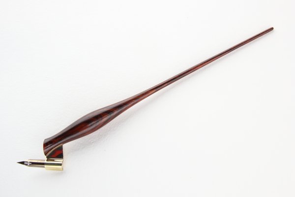 Oblique pen holder made of Cocobolo wood